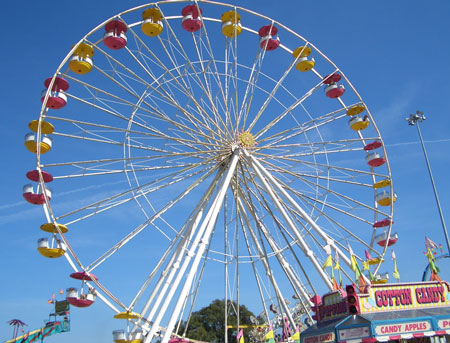 Amusement park ferris wheel